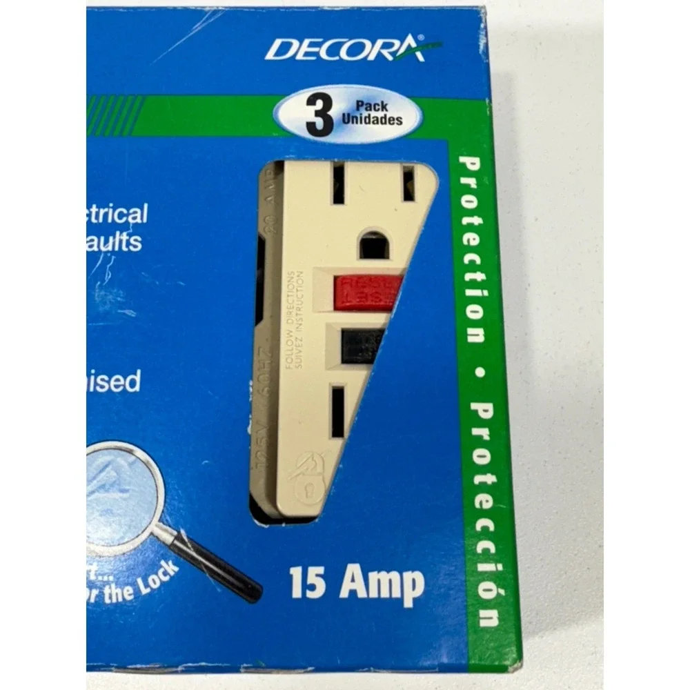 NEW Lot of 3 Leviton Smartlock GFCI 15 Amp 125-Volt Almond Outlet R01-18599-I